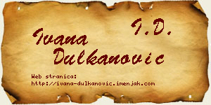 Ivana Dulkanović vizit kartica